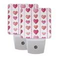 thumbnail image 7 of Watercolor Pink Hearts with Stripes LED Night Light Sensor Lamp Plug-in Adjustable Brightness 2 Pack, 7 of 7