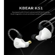 KBEAR KS1 Bass Earbuds, Wired Earbuds with Mic in Ear Monitor, Clear Sound Headphones, Vocals Forwards High Resolution Noise Canceling Earphones, Dual Magnectic Circuit Dynamic Tangle-Free Cable