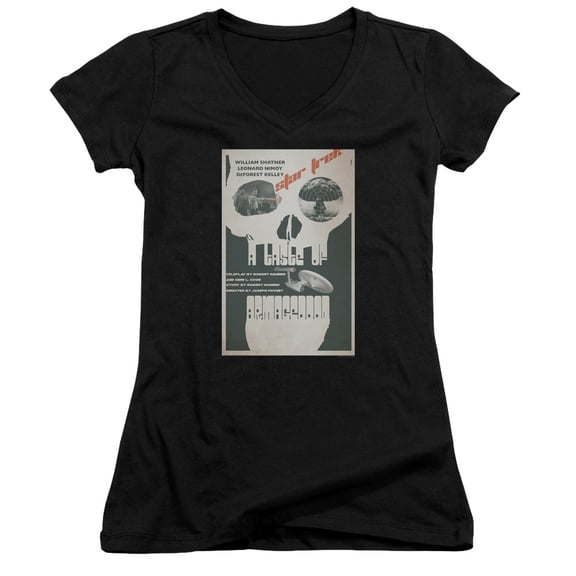Star Trek Tos Episode 23 Junior Women's V-Neck T-Shirt Black