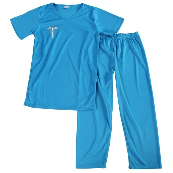 Storybook Wishes Kids Scrubs Dress Up Set Doctor Nurse Veterinarian Dentist Costume Uniform - Blue - Size 6-8