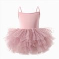 thumbnail image 2 of KPOPLK Girls Toddler Ballet Tutu Skirt Leotards V Neck Camisole Dress Dance Outfit Ballerina Gradient(Brick Red&1,4-5 Years), 2 of 4