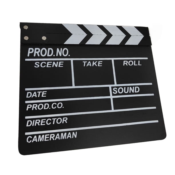 Sidaley Accesorio de claqueta de película, placa de señal profesional, película de madera resistente, director de rodaje, accesorios de Electrónica negro grande P 30*27 CM