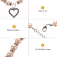 thumbnail image 3 of Collar para mascotas con colgante de corazón de cristal, collar para gatos y perros, joyería con perlas brillantes, talla M (rosa), 3 of 7