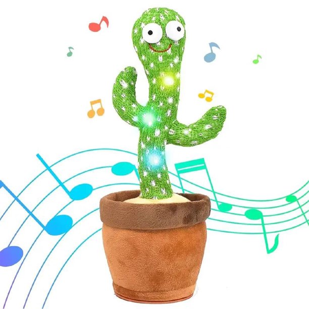 Cactus danzante, juguete de cactus parlante, juguete de cactus danzante que repite lo que dices, juguete inteligente para bebé cactus con luz LED y ajuste de volumen (con caja) Rojo Verde Cocina, Decoración y Otros