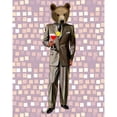 thumbnail image 3 of Fab Funky 20x24 Black Modern Framed Museum Art Print Titled - Bear With Cocktail, 3 of 5
