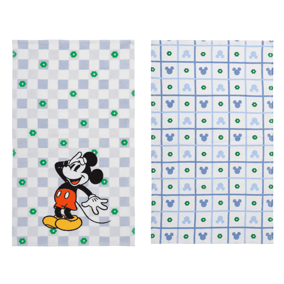 Disney Mickey Mouse Kitchen Towels, Cotton, 15 x 26 inches, Spring Decor, 2 pc set