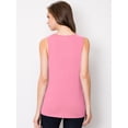 thumbnail image 3 of Made by Johnny Women's Casual Loose Fit Sleeveless Pleated Scoop Neck Tank Top XXL PINK, 3 of 4