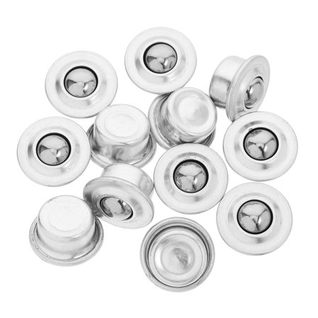 OUNONA  12 Pcs Large Ball Bearing Steel Caster Wheels Swivel Silver