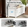 thumbnail image 4 of CHITOOMA 43.4" Shoe Storage Bench with Cushion and Barn Doors for Entryway, Bedroom, Shoe Rack Bench Adjustable Shelf with Lift Top Storage, 440 lbs, White, 4 of 11