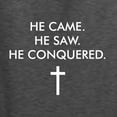 thumbnail image 6 of Wild Bobby, He Came He Saw He Conquered Inspirational/Christian Men Graphic Tee, Heather Black, X-Large, 6 of 6