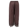 thumbnail image 6 of felwors Wide Leg Pants for Women Lace Trim Cropped Flowy Pants Waisted Drawstring Lightweight Trousers with Pockets Coffee for Size XL, 6 of 6