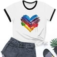 thumbnail image 3 of Boys Girls Heart Graphic T-shirts Cotton Kids Plain Round Neck Basic Top - Children School Active Tees Shirts Age 3-13 Years Black 11-12 Years, 3 of 6