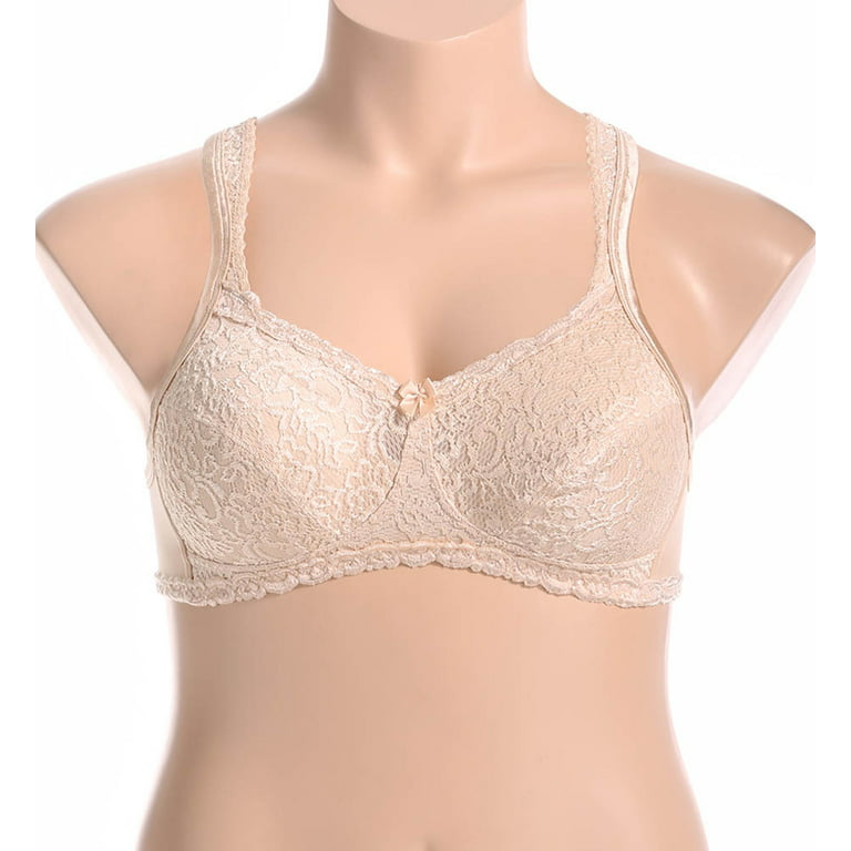 Playtex 18 Hour 4088 Breathable Comfort Lace Wirefree Bra Honey 44DD  Women's 