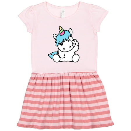 

Inktastic Unicorn Peace Gift Toddler Girl Dress