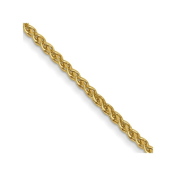 Auriga Fine Jewelry 14K Yellow Gold 1.05mm Wheat Chain Necklace 14inch for Women
