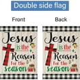 thumbnail image 5 of Christmas Garden Flag 28x40 Double Sided, Burlap Large Jesus is The Reason for The Season Garden Yard Flags for Xmas Merry Christmas Winter Outside Outdoor House Decor (ONLY FLAG), 5 of 6