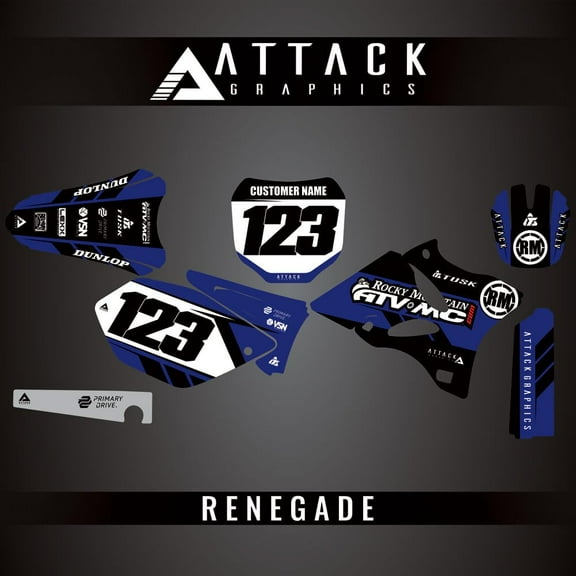 Attack Graphics Custom Renegade Complete Bike Graphics Kit for Yamaha YZ125 2002