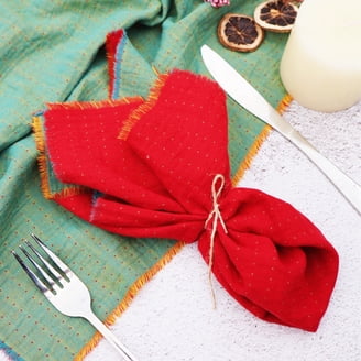 ACCENTHOME Olive Green Cotton Linen Napkin Set of 12 18x18 inch...