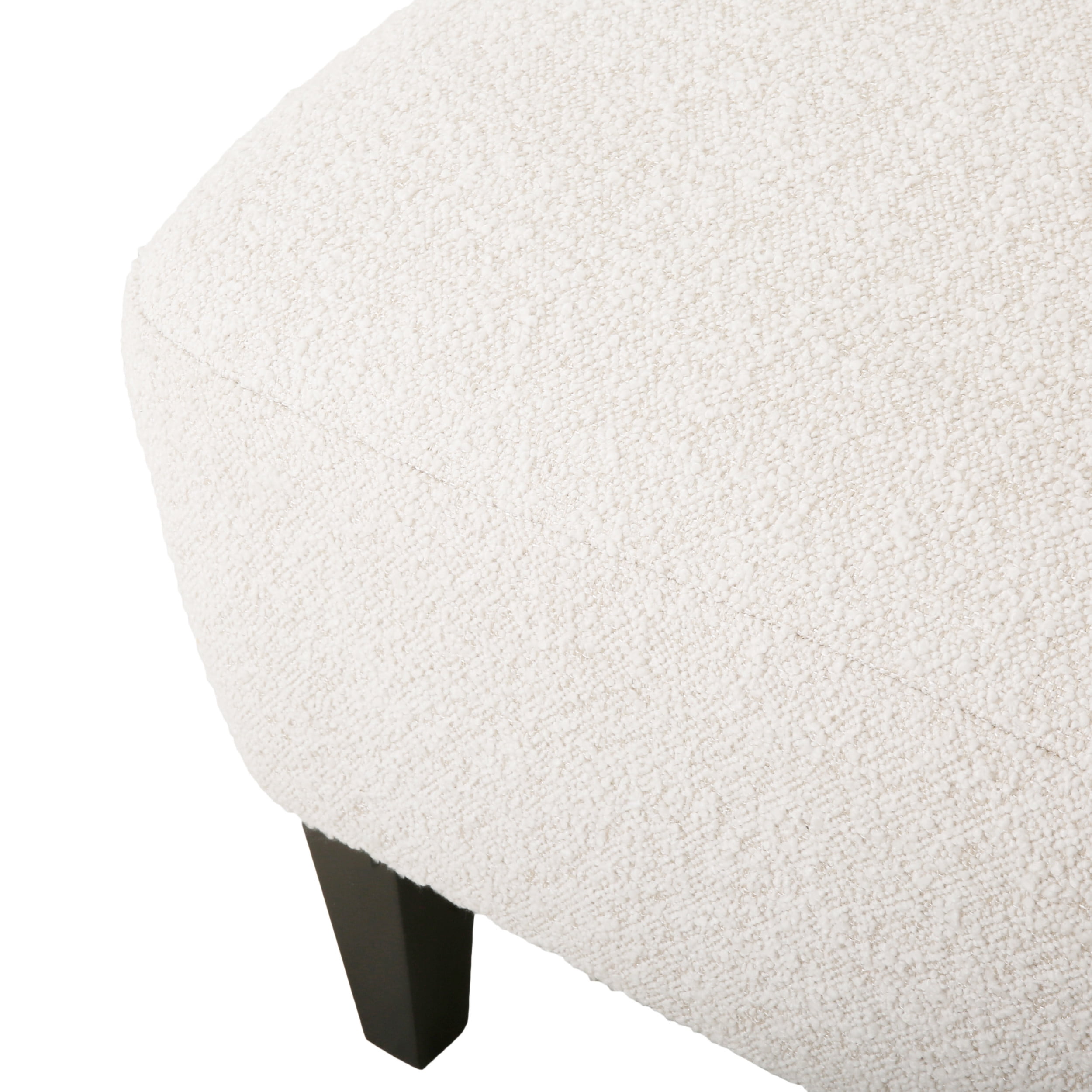 Noble House Willey Boucle Upholstered Club Chair and Ottoman Set, Almond and Matte Black
