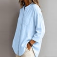 thumbnail image 5 of SOOMLON Button up Shirts for Women Plus Size Crew Neck 3/4 Sleeve Cardigan Loose Solid Tunic Top Casual Work Blouse, 5 of 6