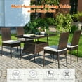 thumbnail image 5 of GVN 5 Pieces Rattan Dining Set Glass Table High Back Chair, Patio Seating Conversation Set, Modern Patio Chair Sectional All Weather Proof for Patio Back Deck, 5 of 7