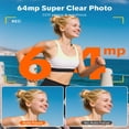 thumbnail image 3 of W&O Q5 4K Digital Camera, 180° Flip Screen Point and Shoot Camera with Ring Light, SD Card, Orange, 3 of 7