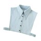 thumbnail image 1 of Cuello falso desmontable elegante traje profesional mitad superior mitad camisa blusa Azul claro, 1 of 9
