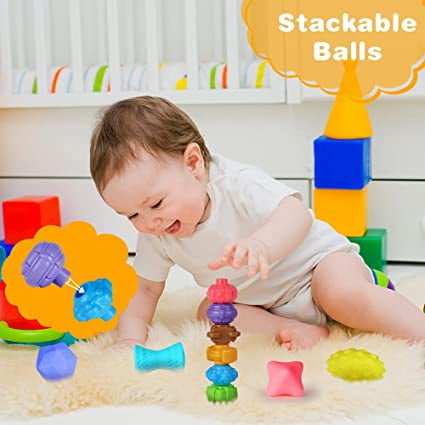 Cube de manipulation, jouet Montessori de tri des formes pour bébé, jouet  de tri sensoriel pour la motricité fine, hochet à 6 blocs pour  l'apprentissage précoce 
