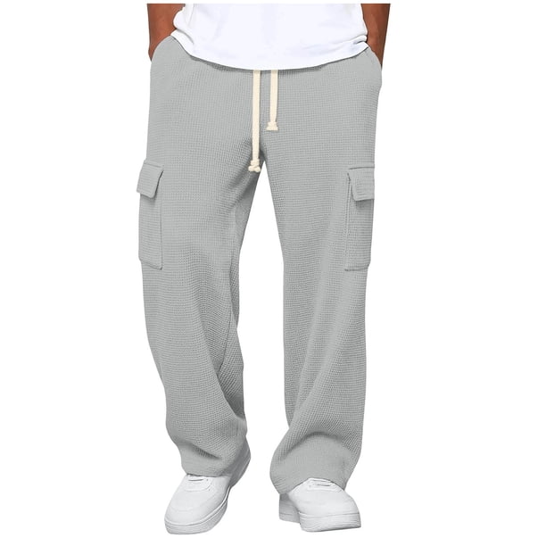 Ceisia Men's All-Season Solid Color Workwear Gift Pants - Elastic Waist Drawstring Pocket Oversized Comfort Pants