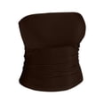 thumbnail image 6 of VJGBEGW Womens Crop Tube Tops Cute Strapless Bandeau Summer Going Out Sleeveless Backless Trendy Clothes Brown L, 6 of 6