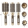 thumbnail image 2 of 3 Pcs Boar Bristle Round Brush for Blow Drying, Nano Thermal Ceramic and Ionic Tech Hair Brush for Curling and Straightening - Large，Medium and Small Round Brushes, 2 of 5