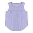 thumbnail image 4 of BRGZLK Summer Tank Top for Toddler, Boys Girls Trendy Solid Color Round Neck Sleeveless Top Pleated Underwaist Purple 4-5 Years, 4 of 6