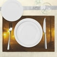 thumbnail image 3 of Ambesonne Fall Place Mats Set of 4, Foggy Evening in the Park, Standard Size, Marigold Caramel, 3 of 6