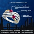 thumbnail image 2 of Gem Stone King 925 Silver and 10K Yellow Gold Red Created Ruby and Moissanite and Lab Grown Diamond Engagement Ring for Women | 0.88 Cttw | Round 4MM | July Birthstone | Size 6, 2 of 6