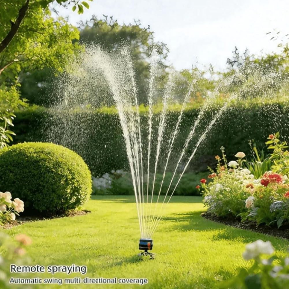 16-Nozzle Oscillating Sprinkler with Dual-Zone Sprinkler Water Timer, Rotary Sprinkler Heads for Lawn, Mini Turbo Oscillating Water Sprinklers, for Garden Watering