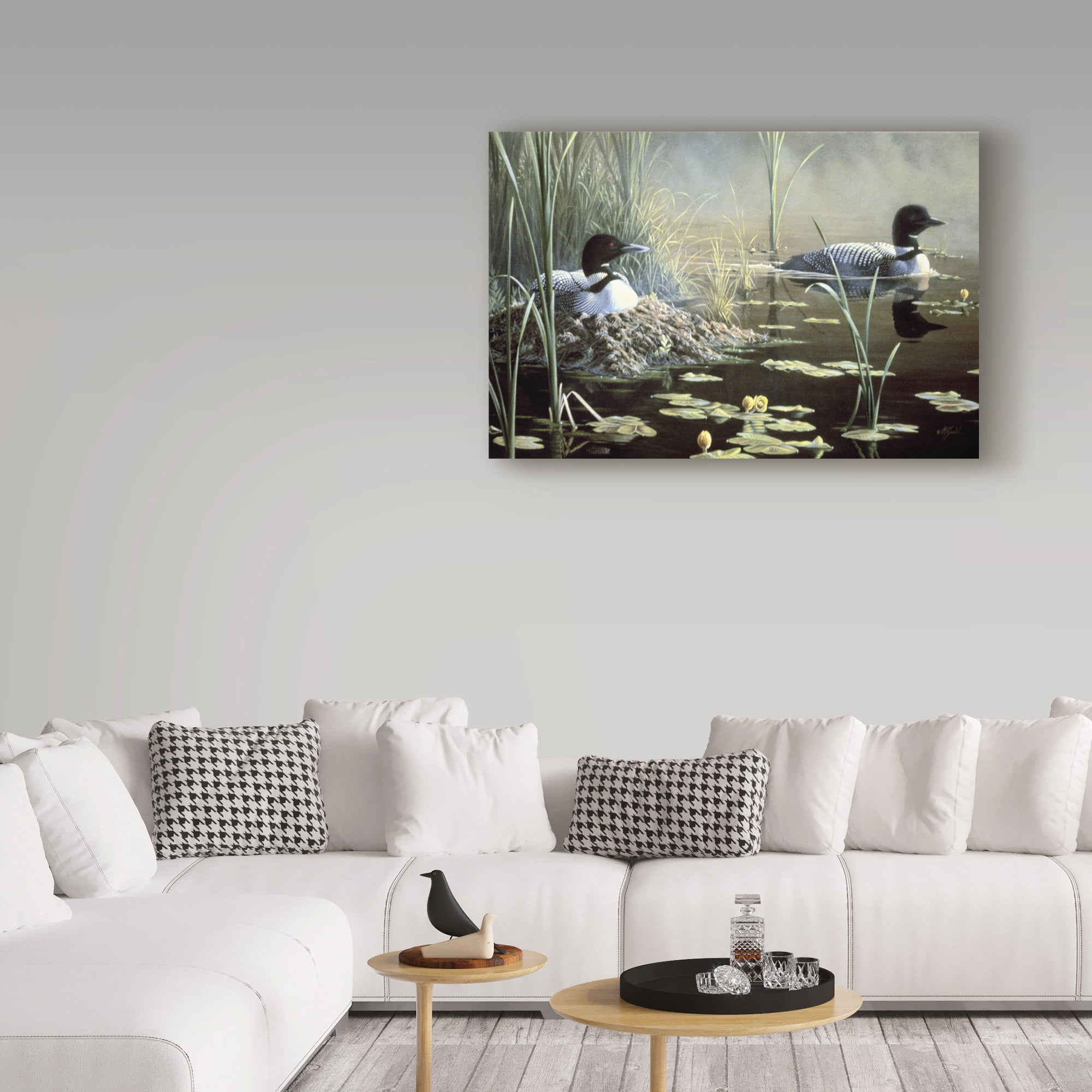 Trademark Fine Art 'Nesting Loons' Canvas Art by Wilhelm Goebel