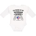 thumbnail image 3 of Inktastic I'm Proud of My Veteran Father with Shield Boys or Girls Long Sleeve Baby Bodysuit, 3 of 5