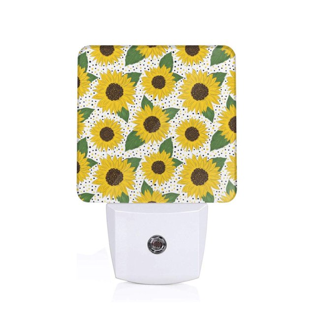 Fotbe Sunflowers Luz Nocturna LED, Luz de Noche con Sensor de Luz Natural de Anochecer a Amanecer, Se Enchufa a la Pared, Blanco Cálido 0.5W-UK