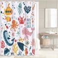 4 Pcs Kids Boys Shower Curtain Sets with NonSlip Rugs, Cartoon