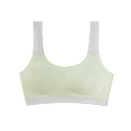 AJZIOJIRO Kids Girls Training Bra Supportive Seamless Sports Bras for Teens Girls with Racerback Removable Pads M-2XL