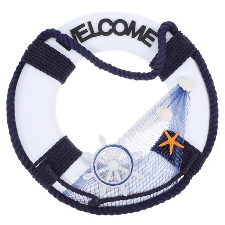 OUNONA White Wood Wall Art Nautical Decor for Beach House Coastal Decoration