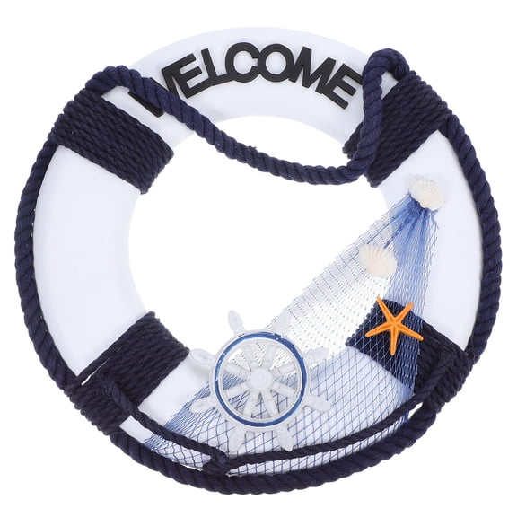 OUNONA White Wood Wall Art Nautical Decor for Beach House Coastal Decoration