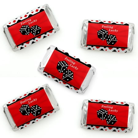 Las Vegas - Mini Candy Bar Wrapper Stickers - Casino Party Small Favors - 40