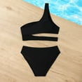 thumbnail image 6 of WERYOUNG Bathing Suits Black Solid Color Two Piece Swimwear For Girls Design Comfortable And Stylish Children's Bathing Suit, Black,One Size, 6 of 7
