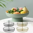 thumbnail image 3 of Yuarrent Práctica bandeja de metal para servir, cesta de almacenamiento de frutas, idea de regalo, fácil de limpiar, que ahorra espacio, 2 Almacenamiento y organización del hogar, 3 of 6