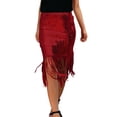 thumbnail image 1 of Gibobby faldas para niña Falda con borlas de cintura alta y lentejuelas para mujer Media falda(Rojo, XXL), 1 of 4