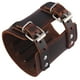 thumbnail image 4 of Brazaletes de cuero PU con diseño de guantelete Steampunk y hebilla ajustable. Marrón A, 4 of 9