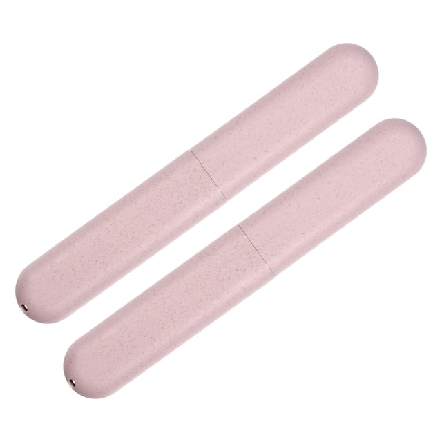 2uds, Viaje Dientes Cepillo Soportes Estuche, Rosa, 8.07''x1.22''x0.83''