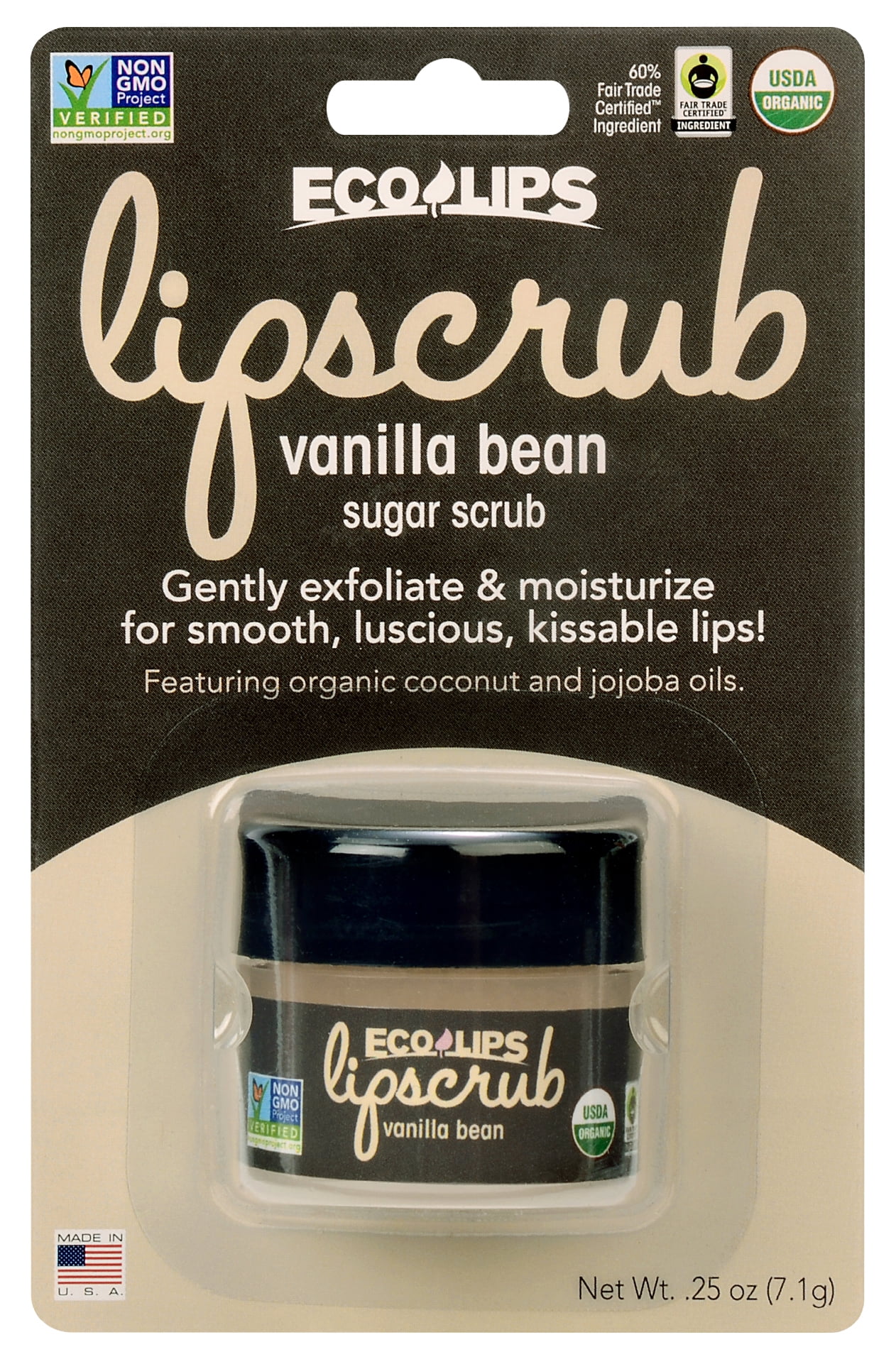 Eco Lips Certified Organic Vanilla Bean Lip Scrub, 0.25 oz. Walmart