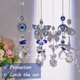 thumbnail image 2 of 3 atrapasueños de mal de ojo con bolas de prisma de cristal para colgar en la ventana, decoración de atrapasueños, ojos azules, atrapasueños, adorno colgante de arcoíris, 2 of 5
